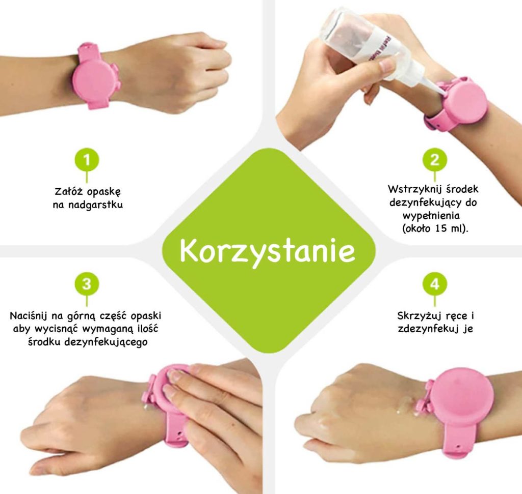 Dezinfekcinio skysčio apyrankė